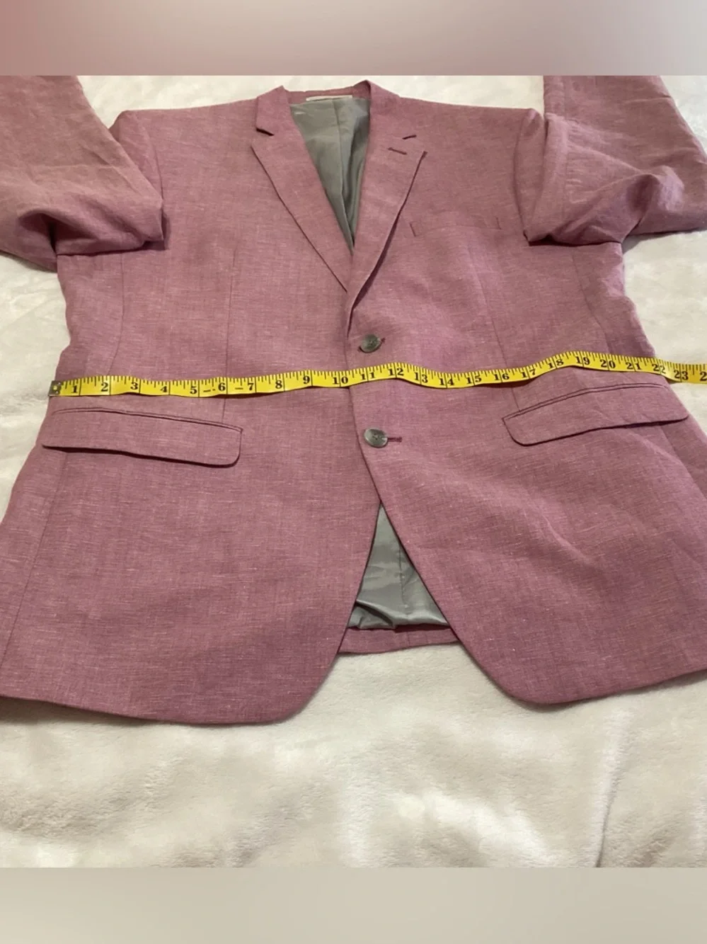 Men’s Perry Ellis Linen Blend Portfolio Slim Fit Dusty Pink Blazer Jacket 44L